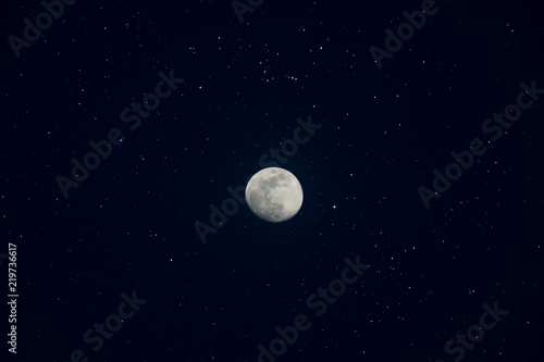 The full moon in the dark night. © noppharat