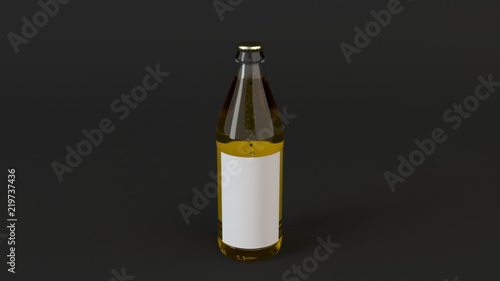 Mock up of beer bottle with blank label