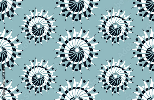 Seamless floral pattern in spiral shape