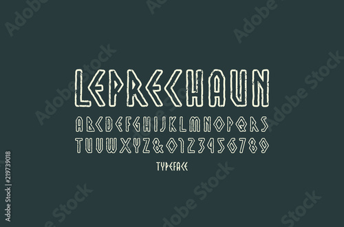 Hollow sans serif font in the style of handmade graphics