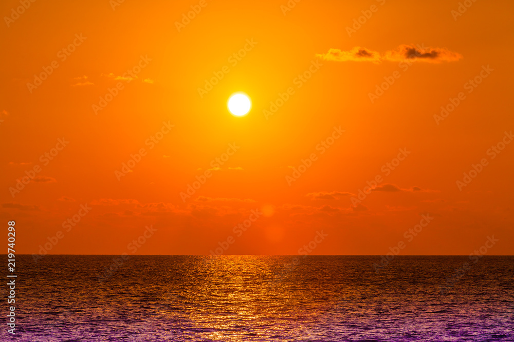 beautiful sky with sea on sunset