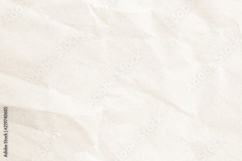 Natural recycled paper or paperwork closeup of wrinkle texture shiny work sheet. Have art light tone white adorn.