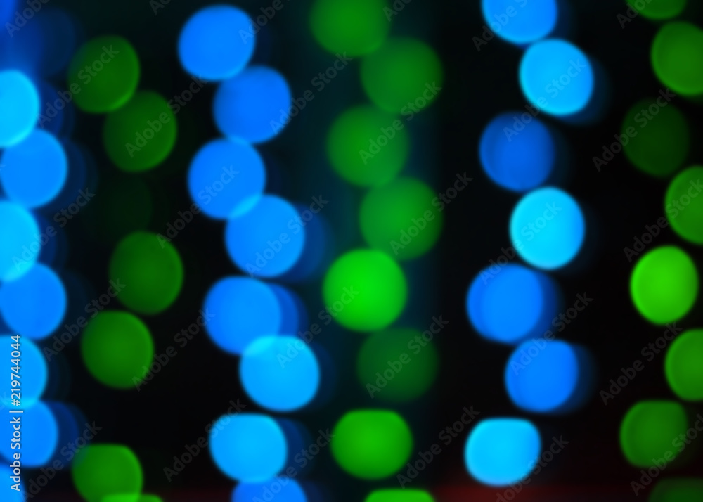 colorful and bright bokeh in the black background.