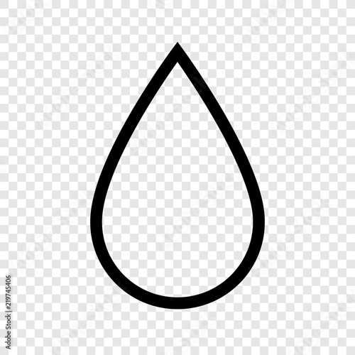 Water drop icon on transparent background