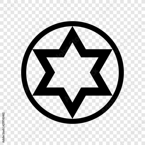 Shield of David icon on transparent background
