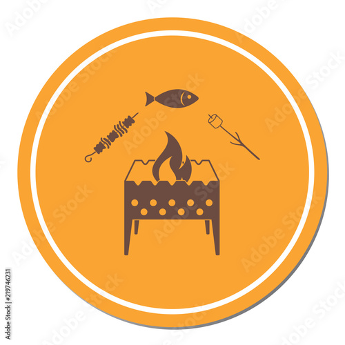 Grilled fish, zephyr and  kebab icon