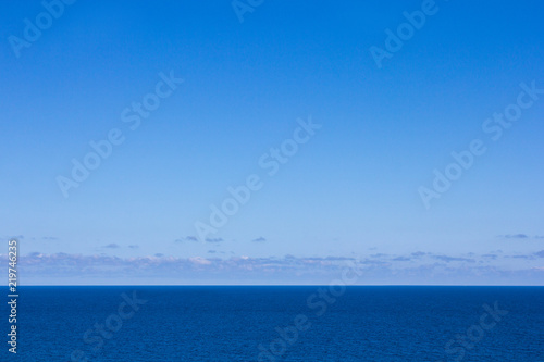 beautiful summer background - blue sea and sky with copy space