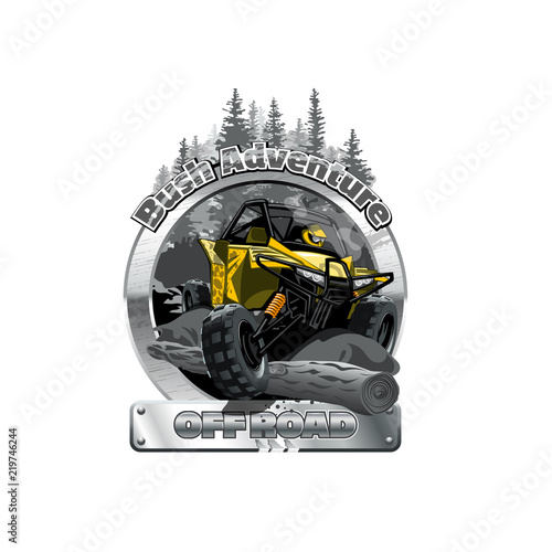 Off-Road ATV Buggy Logo, Bush Adventute.