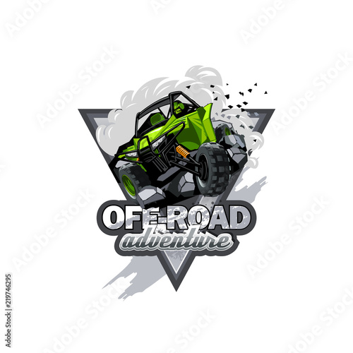 Off-Road ATV Buggy Logo, Extreme adventure.