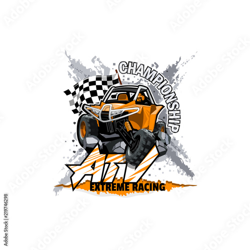 Off-Road ATV Buggy Logo, Extreme Championship.