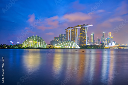 Landmark buildings in Singapore city
