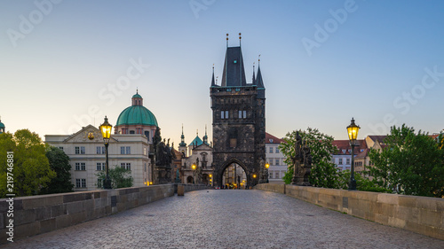 Photography Twilight in old town of Prague, Czech Republic