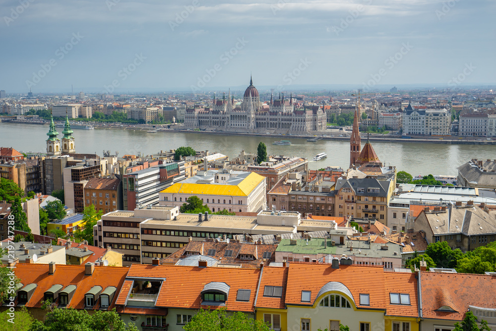 Budapest skyline with Parliament Building in Budapest city, Hungary