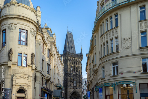 Powder Tower landmark in Prague city, Czech Republic © orpheus26