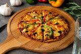 italian pizza with rustic background