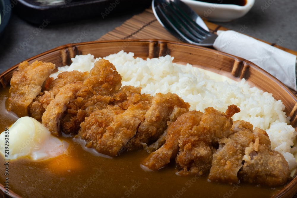 Katsu curry; Curry rice with fried pork Katsu curry; Curry rice with fried pork