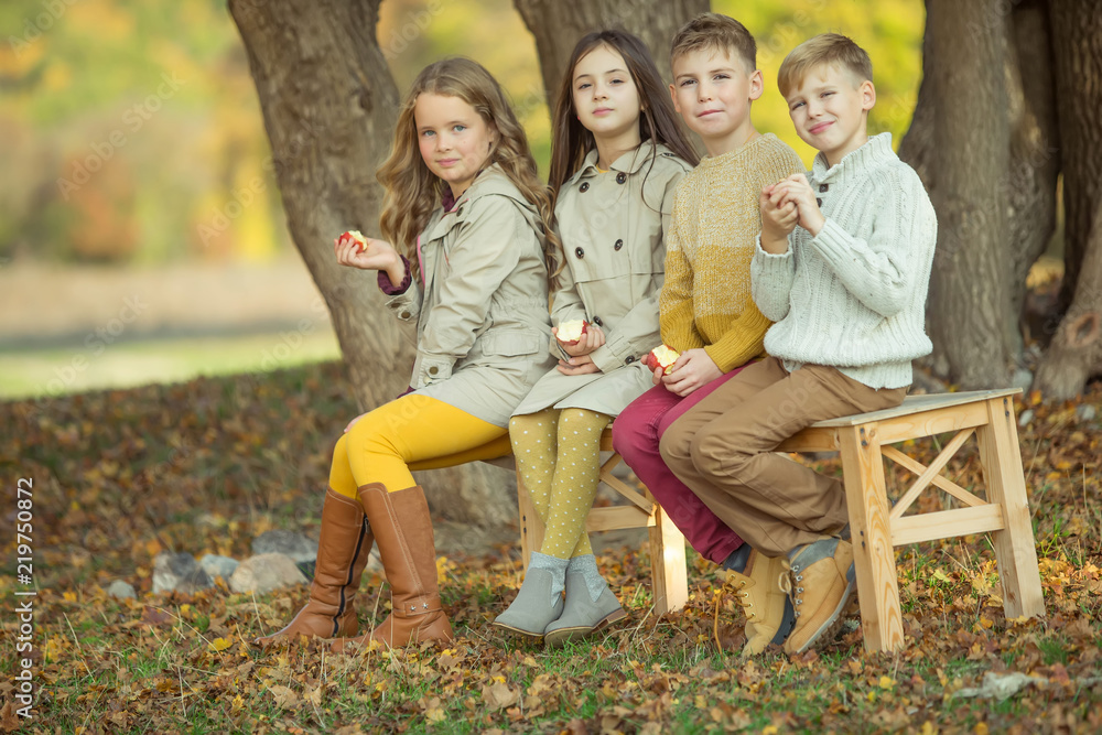 Fototapeta premium Children's fashion in autumn 