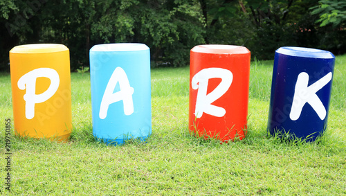 PARK : Colorful big letters of the alphabet photo