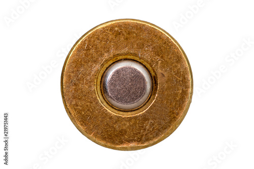 Fotografia bottom bullet cartridge on white background