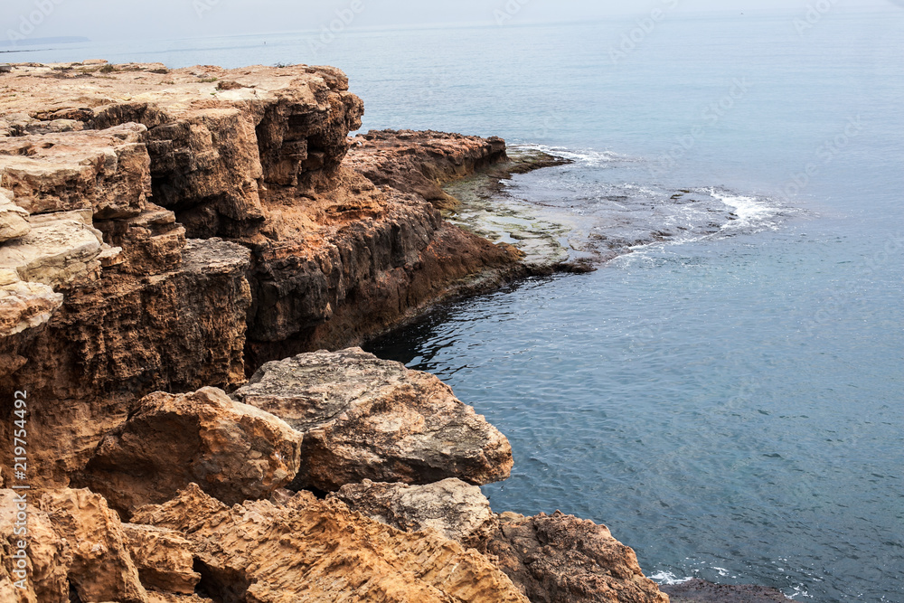 huge rock washed by sea or ocean water