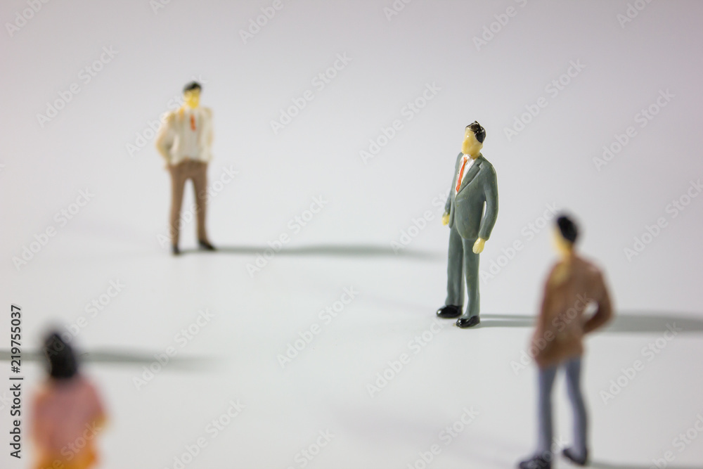 Miniature group of businessman social closeup. Miniature group of businessman social closeup.