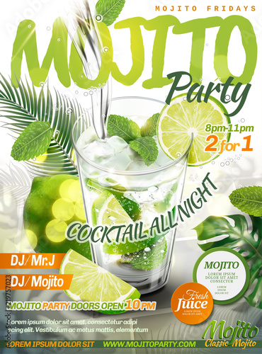 Classic mojito drink