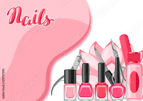 Background with manicure tools.