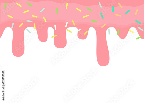 Dripping pink glaze. Abstract background with donut dripping glaze