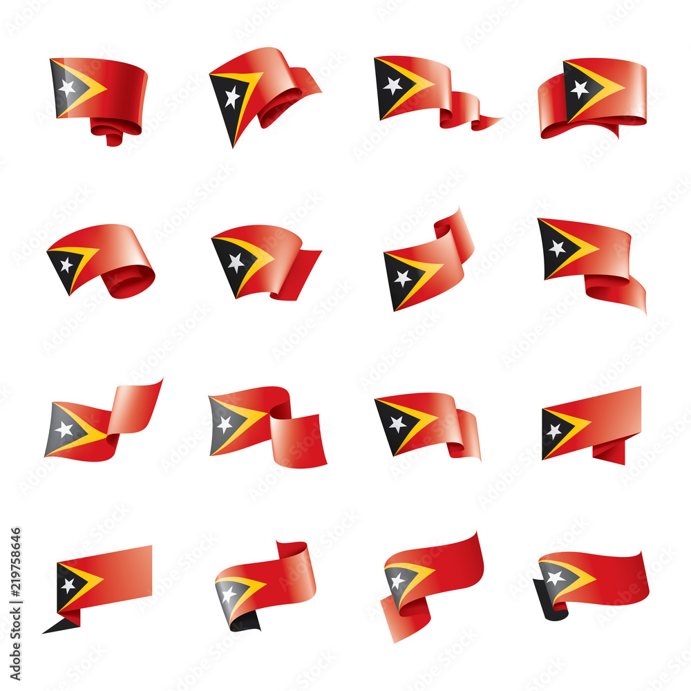east timor flag, vector illustration on a white background east timor flag, vector illustration on a white background