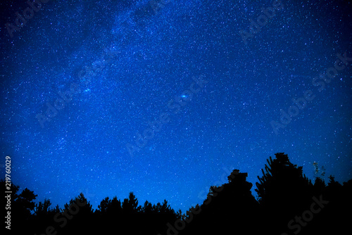 Night sky with a lot of shiny stars. Amazing astronomy background.