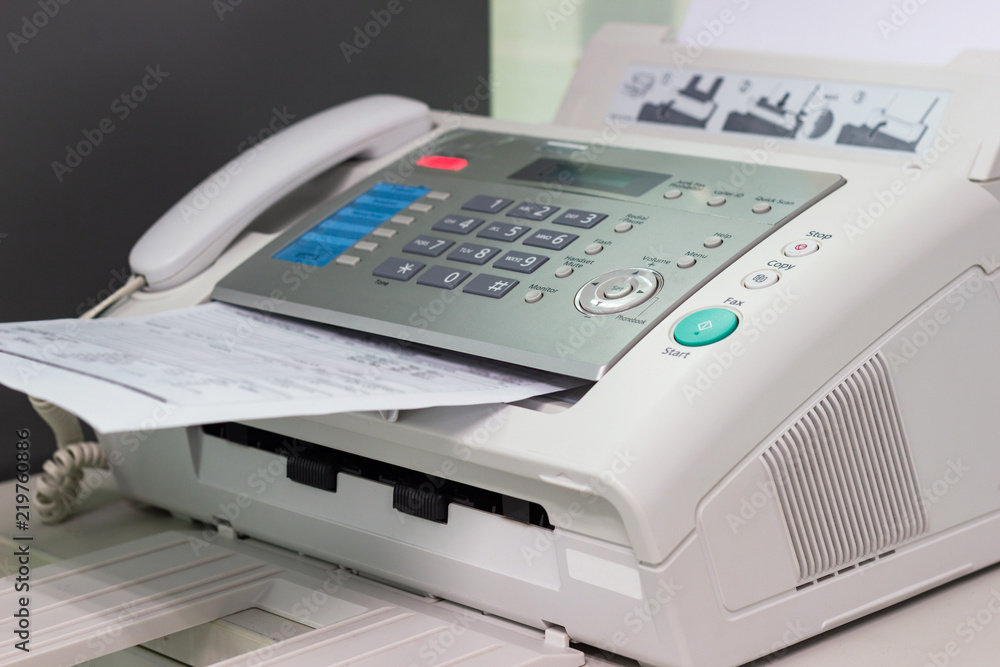The fax machine for Sending documents in the office concept equipment needed in office The fax machine for Sending documents in the office concept equipment needed in office
