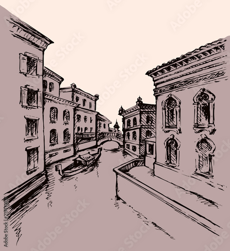 Venice. Vector cityscape