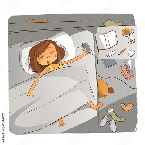 Falling asleep watching movie on your phone.