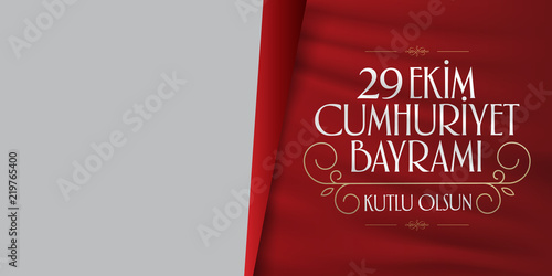 29 ekim Cumhuriyet Bayrami. Translation: 29 october Republic Day Turkey and the National Day in Turkey, wishes card design. (TR: 29 Ekim Cumhuriyet Bayrami Kutlu Olsun.)