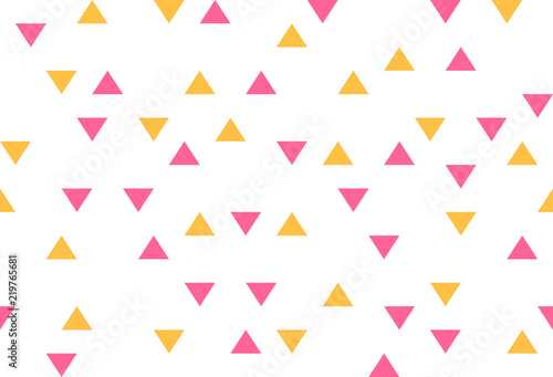 pink yellow colorful abstract triangles retro paper pattern geometric mosaic party background