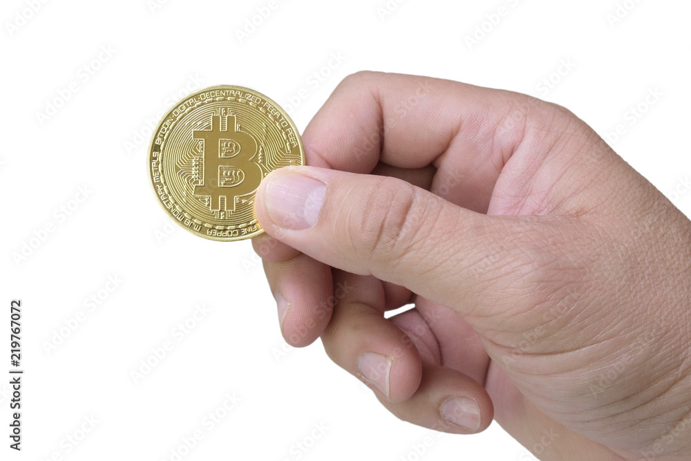 business man hold bitcoin on white blackground for business, investment, cryptocurrency concept business man hold bitcoin on white blackground for business, investment, cryptocurrency concept