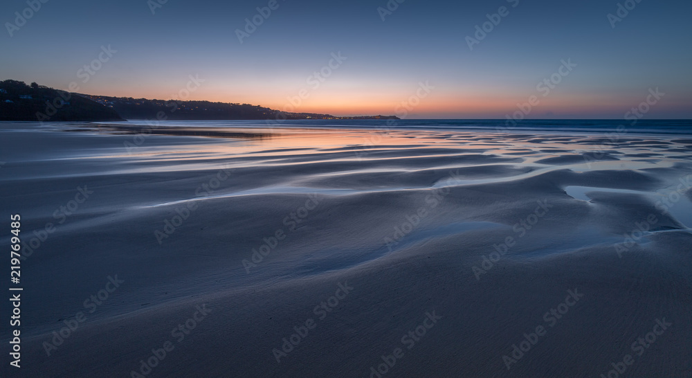 Fototapeta premium Dusk, Gwithian Sands, Cornwall