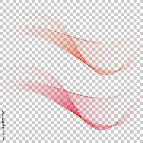 Set abstract color wave. Smoke pink wave. Vector Abstract lines.