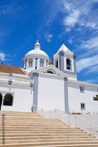View of Sao Tiago Parish church also known as Castro Marim Mother Church, Castro Marim, Algarve, Portugal.