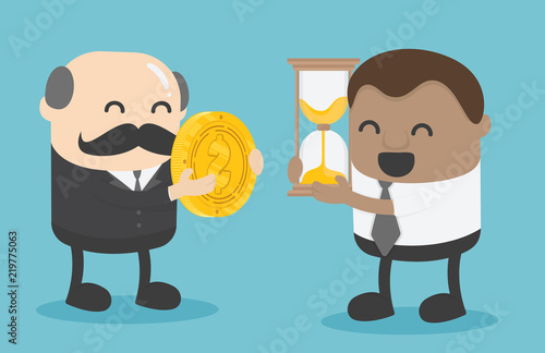 African businessman .Trading ideas, time, the most important things in life.
