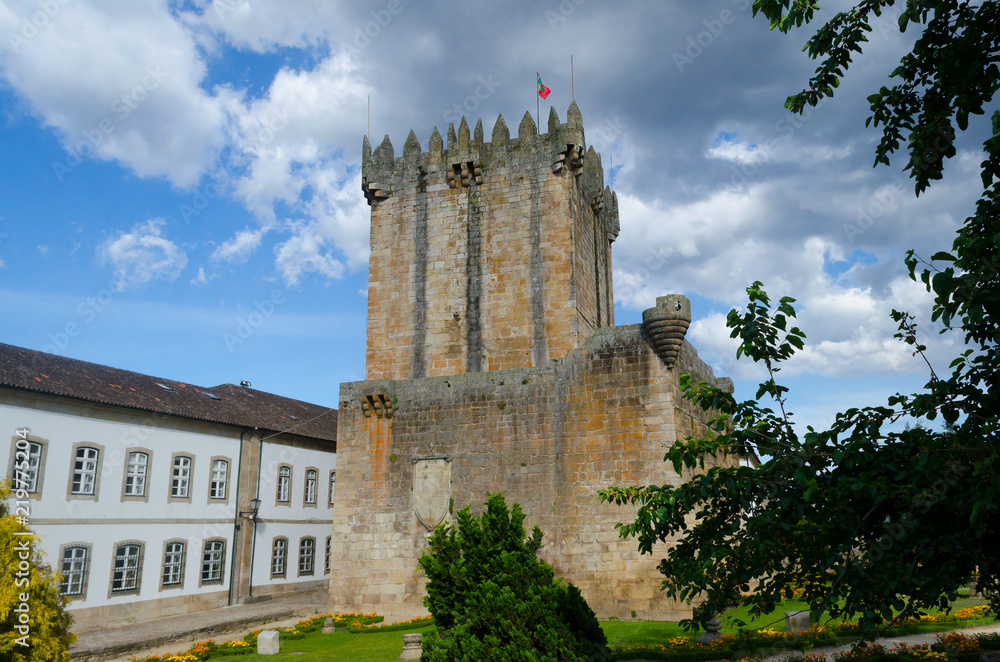 The Castle of Chaves in a cloudy day. Tras-os-montes.  Portugal.