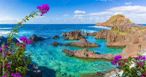 Natural pool at Porto Moniz, Madeira island, Portugal photo