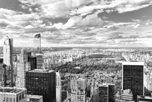 View of Central Park in Manhattan from the skyscraper s observation deck. New York.