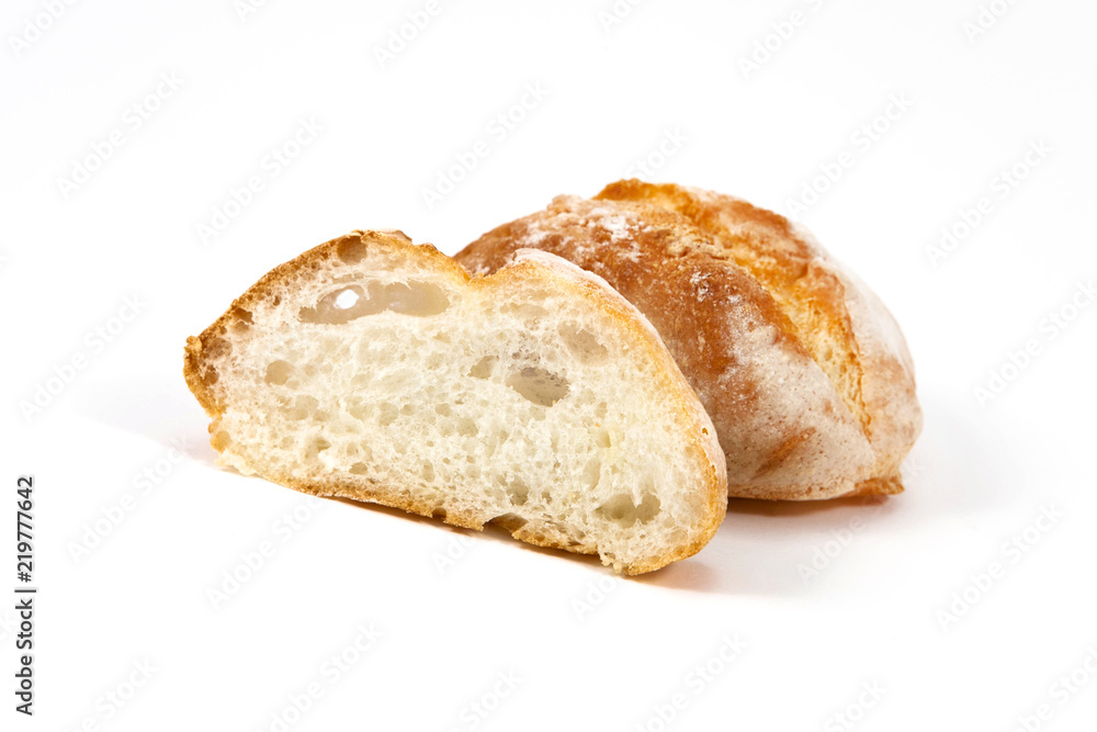 Freshly sliced baked bread