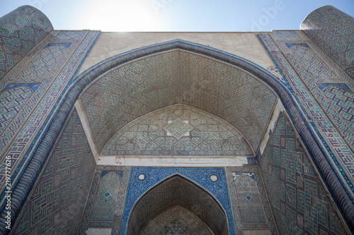 Madrasa entrance in Uzbekistan photo