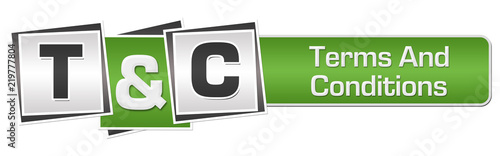 T And C - Terms And Conditions Green Grey Squares Bar  photo