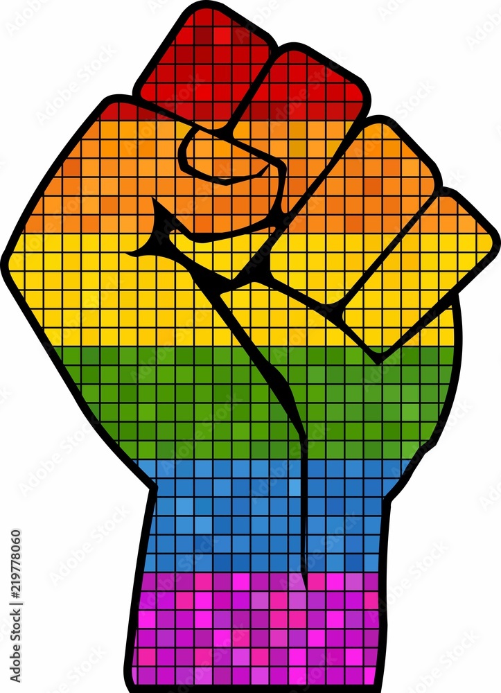 LGBT Protest Fist in mosaic - Illustration, Mosaic Gay Pride Fist ...