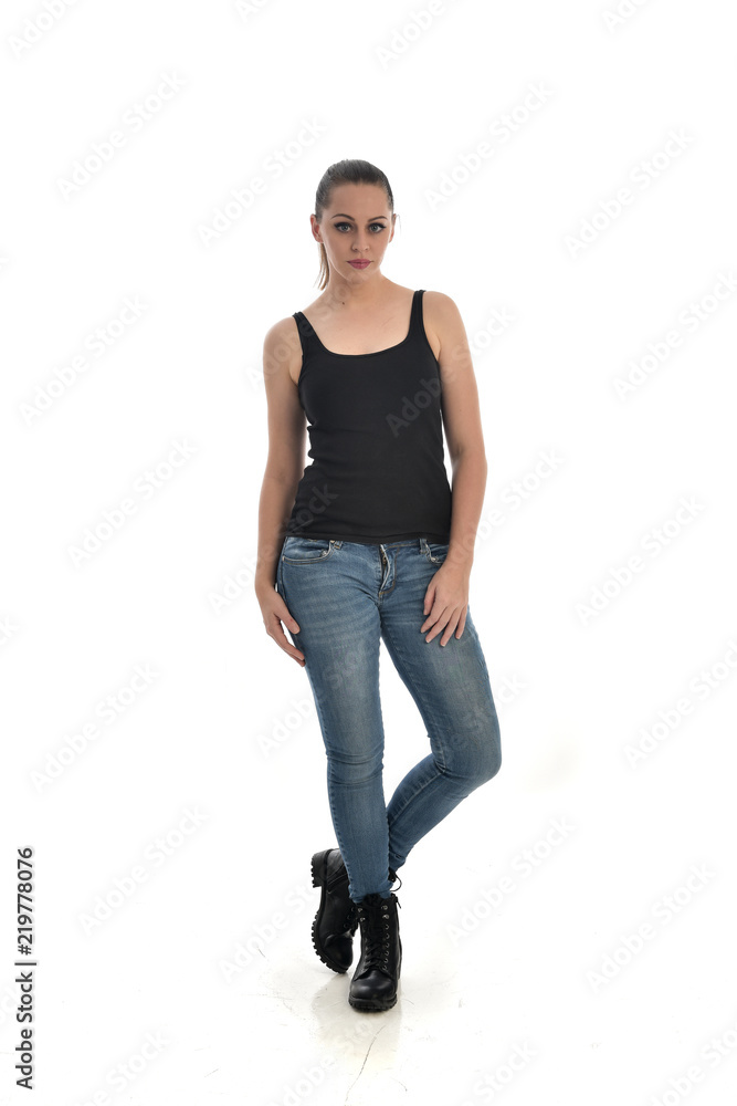 533 Female Model Posing Outdoor Wearing Jeans T Shirt Stock Photos - Free &  Royalty-Free Stock Photos from Dreamstime