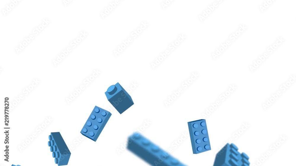 Elements of blue children's designer kit are falling down Elements of blue children's designer kit are falling down