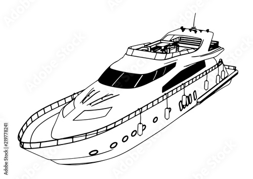 sketch of a yacht vector